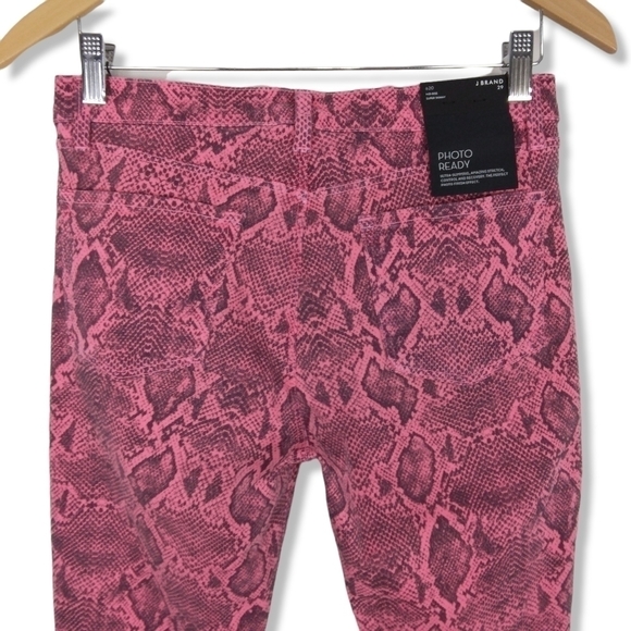 NWT J Brand Pink Animal Print Boa Skinny Jeans - Picture 5 of 12